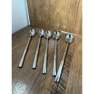 Stainless BAMBOO Pattern Oxford Hall Japan Teaspoon Lot